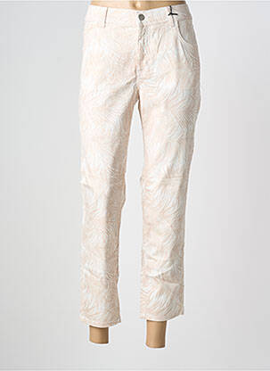 Pantalon 7/8 tissage popeline taille normale beige ANGELS femme