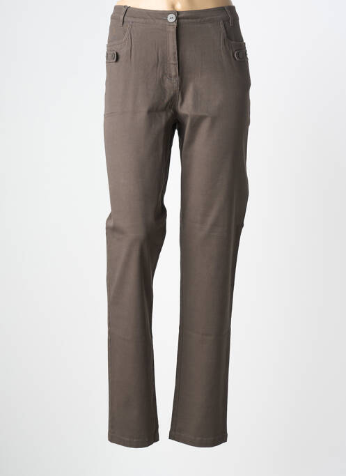Pantalon slim taille normale taille normale marron THALASSA femme