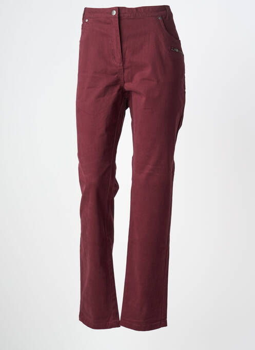 Pantalon slim tissage popeline taille normale rouge THALASSA femme
