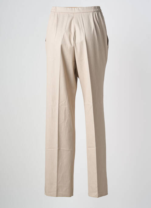 Pantalon droit fermeture zippée sous rabat boutonné taille normale beige KARTING femme
