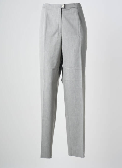 Pantalon droit fermeture zippée sous rabat boutonné taille normale gris KARTING femme