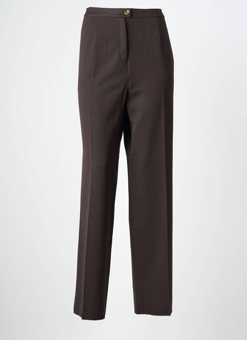 Pantalon droit tissage crêpe taille normale marron KARTING femme