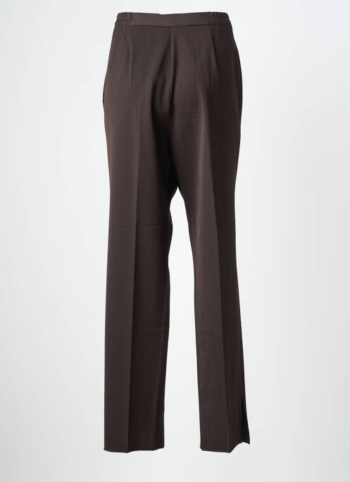 Pantalon droit tissage crêpe taille normale marron KARTING femme