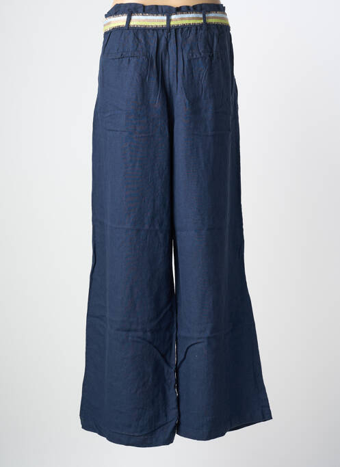 Pantalon large fermeture zippée sous rabat boutonné taille normale bleu 7 SEASONS femme