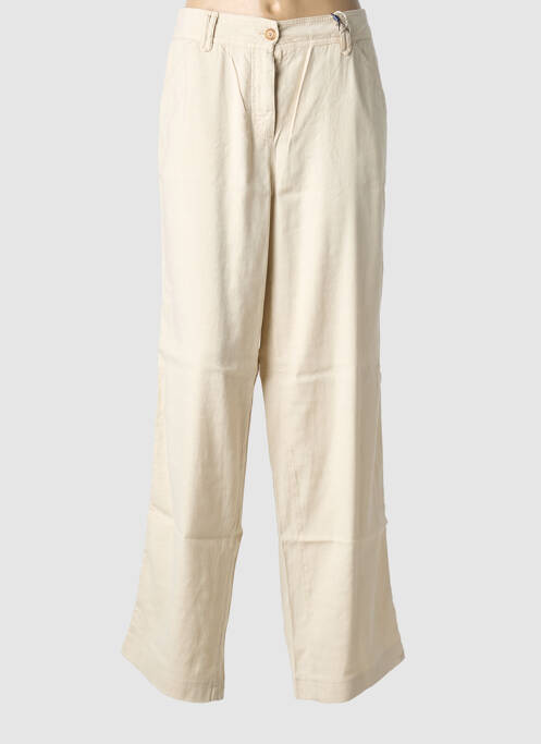 Pantalon droit tissage popeline taille normale beige GARDEUR femme