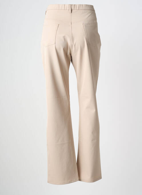 Pantalon slim taille élastique taille haute beige KARITRAA femme