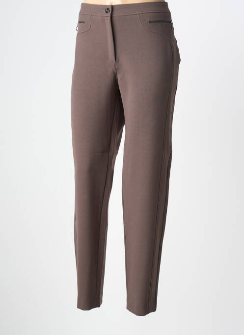 Pantalon slim stretch taille normale marron DIVAS femme