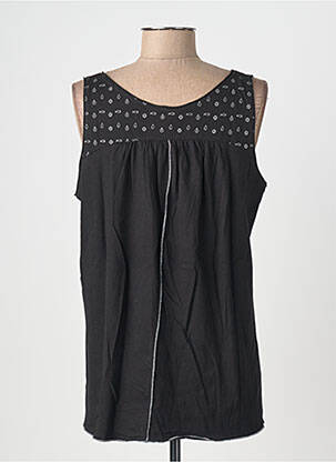 Débardeur stretch sans manche noir THALASSA femme