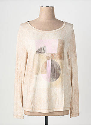 Top stretch manches longues beige BIANCA femme