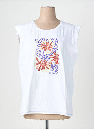 Débardeur stretch sans manche blanc SCORZZO femme
