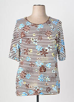 T-shirt stretch manches 3/4 marron RABE femme