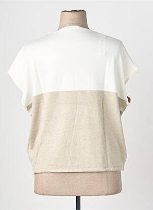 Top stretch manches courtes beige BIANCA femme
