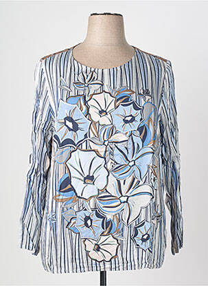 Top coupe fluide manches longues bleu SOMMERMANN femme