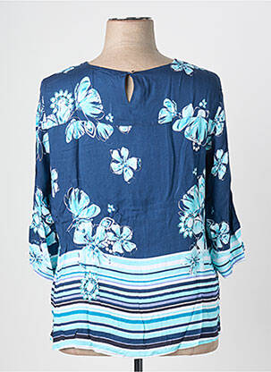 Blouse imprimé fleurs manches longues bleu EUGEN KLEIN femme
