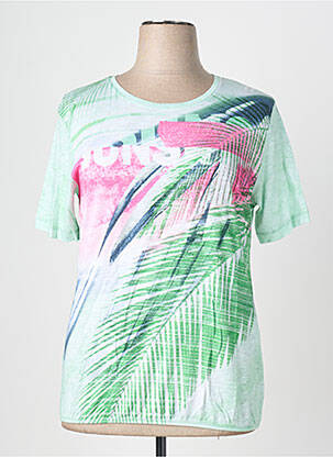Top stretch manches courtes vert THOMAS RABE femme