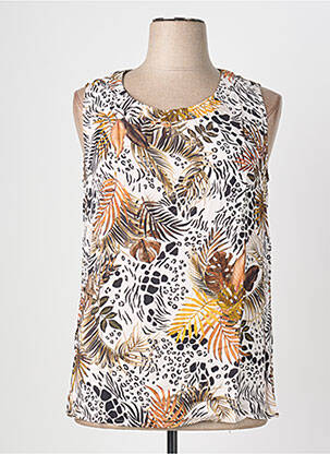 Top coupe cintrée sans manche blanc CONCEPT K femme