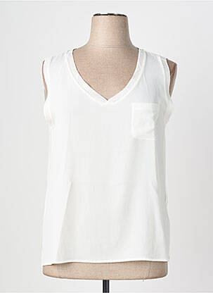 Top stretch sans manche blanc CONCEPT K femme