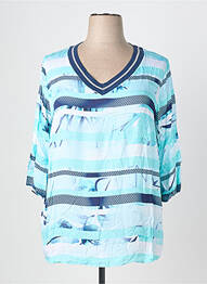 Top imprimé fantaisie manches longues bleu EUGEN KLEIN femme