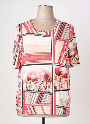 T-shirt imprimé fantaisie manches courtes rouge EUGEN KLEIN femme