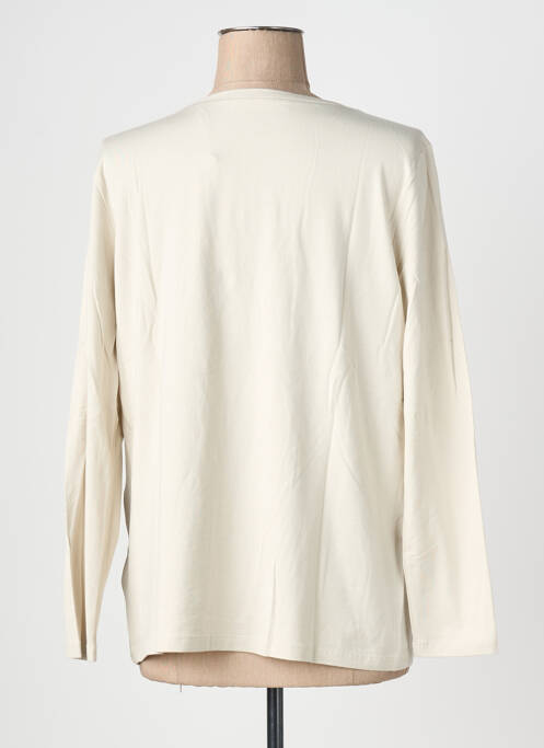 Top tissage jersey manches longues beige BIANCA femme