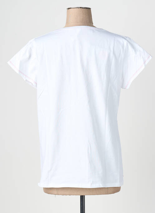 T-shirt col v manches courtes blanc SCORZZO femme