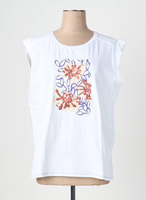 Débardeur stretch sans manche blanc SCORZZO femme