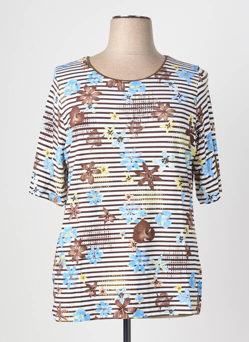 T-shirt stretch manches 3/4 marron RABE femme
