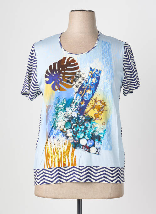 T-shirt imprimé fantaisie manches courtes bleu SAINT CHARLES femme