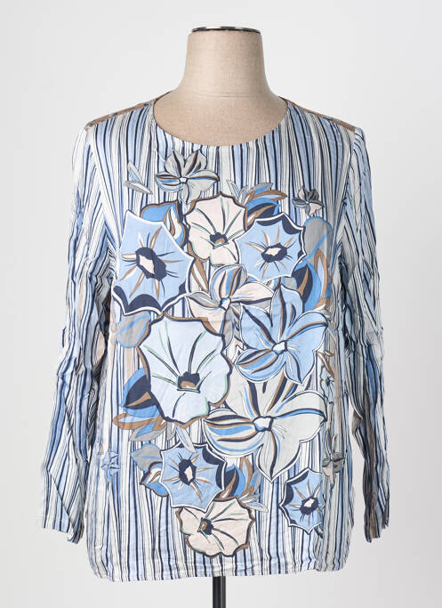Top coupe fluide manches longues bleu SOMMERMANN femme