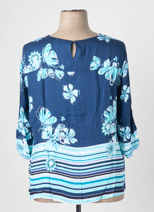 Blouse tissage popeline manches longues bleu EUGEN KLEIN femme