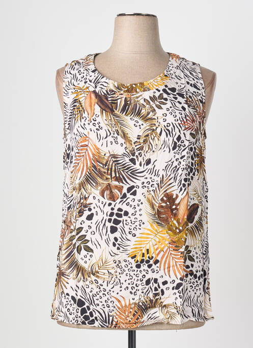 Top coupe cintrée sans manche blanc CONCEPT K femme