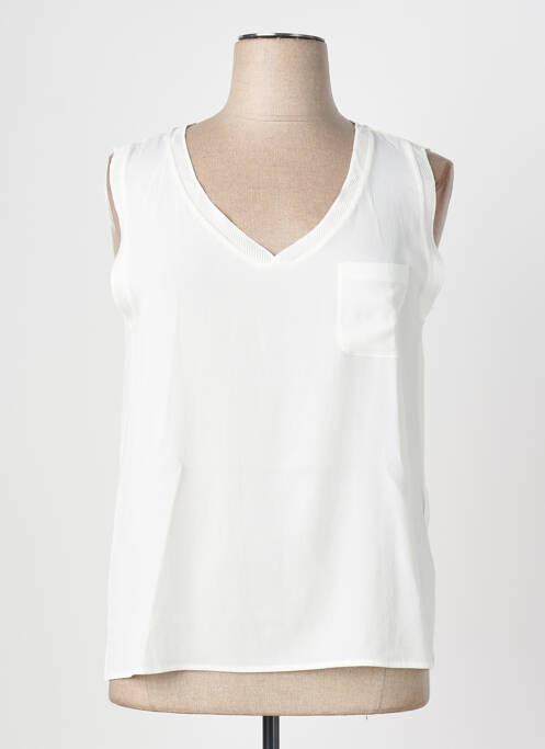 Top stretch sans manche blanc CONCEPT K femme