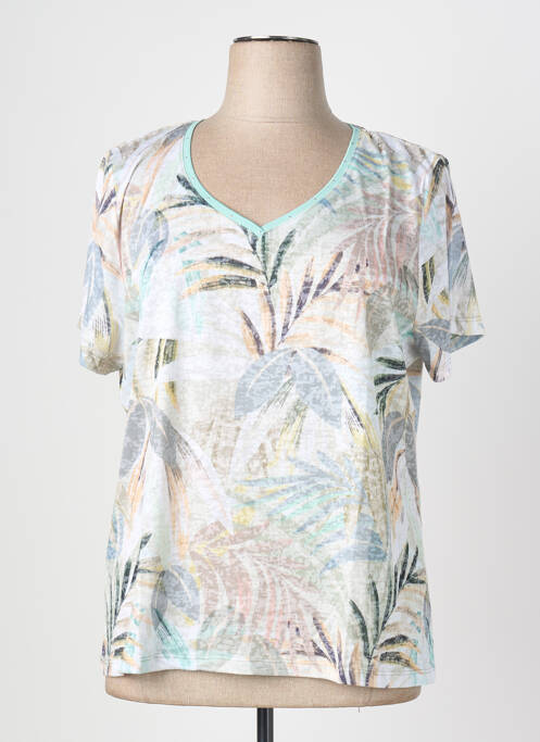 Top stretch manches courtes bleu CONCEPT K femme