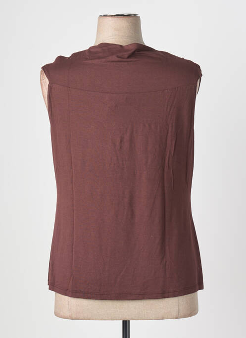 Top tissage jersey sans manche marron DIVAS femme