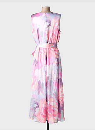 Robe longue imprimé fleurs sans manche violet FRANK LYMAN femme