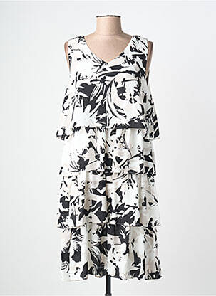 Robe mi-longue coupe fluide sans manche noir CONCEPT K femme