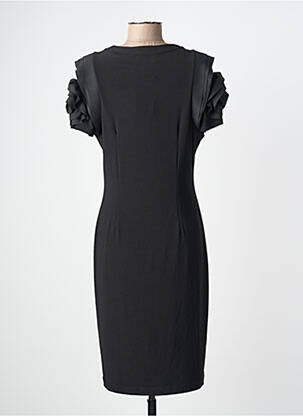 Robe mi-longue manches courtes manches courtes noir FRANK LYMAN femme