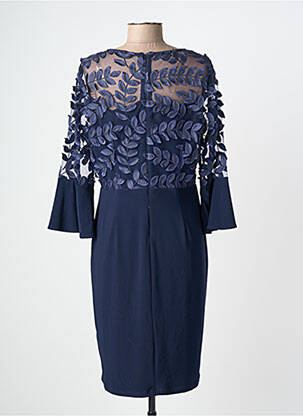 Robe mi-longue manches 3/4 manches 3/4 bleu FRANK LYMAN femme