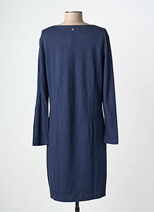Robe mi-longue imprimé fantaisie manches longues bleu THALASSA femme