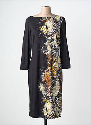 Robe mi-longue manches 3/4 manches 3/4 noir JOSEPH RIBKOFF femme