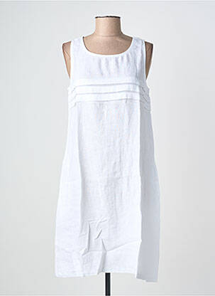 Robe mi-longue sans manche sans manche blanc DS femme