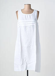 Robe mi-longue sans manche sans manche blanc DS femme