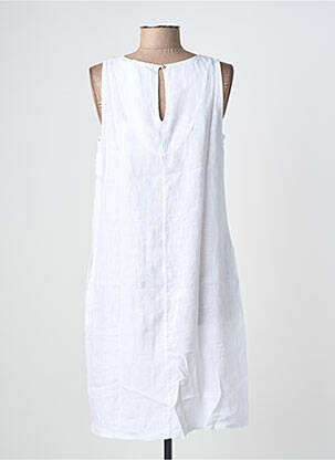 Robe mi-longue sans manche sans manche blanc DS femme