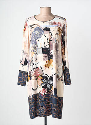 Robe courte manches longues manches longues beige DIVAS femme