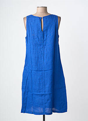 Robe mi-longue sans manche sans manche bleu DS femme