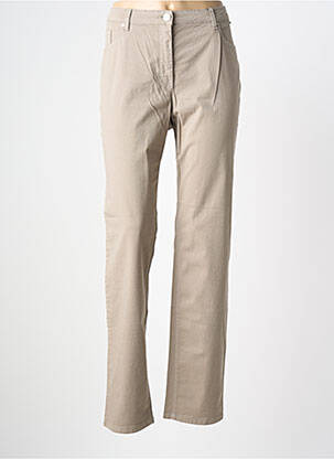 Pantalon slim tissage popeline taille normale marron STARK femme