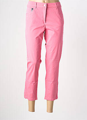 Pantalon 7/8 tissage popeline taille normale rose ZERRES femme