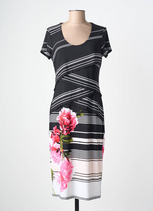Robe mi-longue manches courtes manches courtes noir JOSEPH RIBKOFF femme