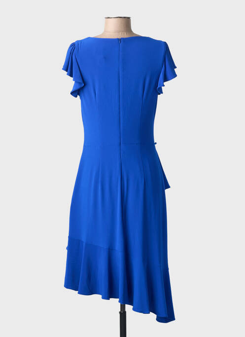 Robe mi-longue fermeture zippée au dos manches courtes bleu JOSEPH RIBKOFF femme
