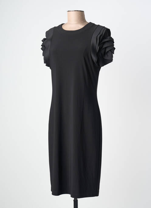 Robe mi-longue manches courtes manches courtes noir FRANK LYMAN femme